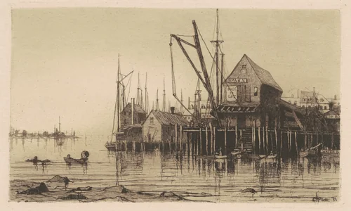 Old Boat-House by Charles A. Platt, print, 1881