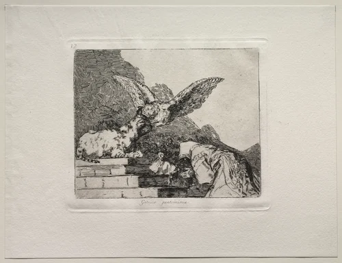 The Horrors of War: Feline Pantomime by Francisco de Goya, print, 1810-1820