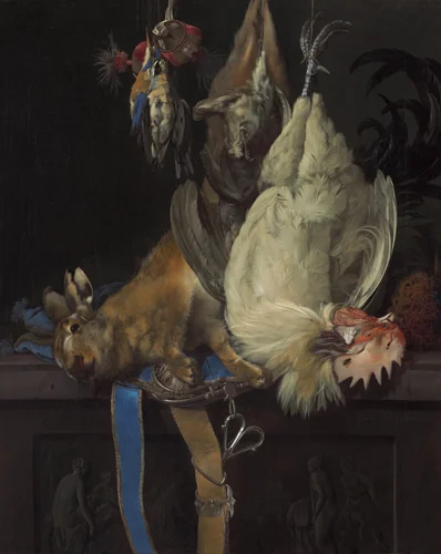 Still Life with Dead Game by Willem van Aelst, painting, 1661