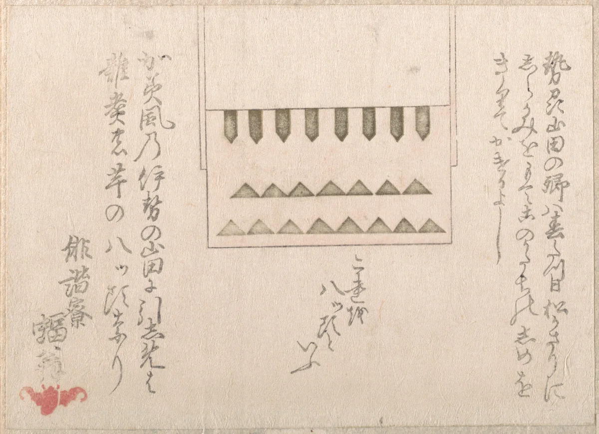 A Kind of Religious Paper Decoration by Haikairyō Henpuku, print, 1700-1899
