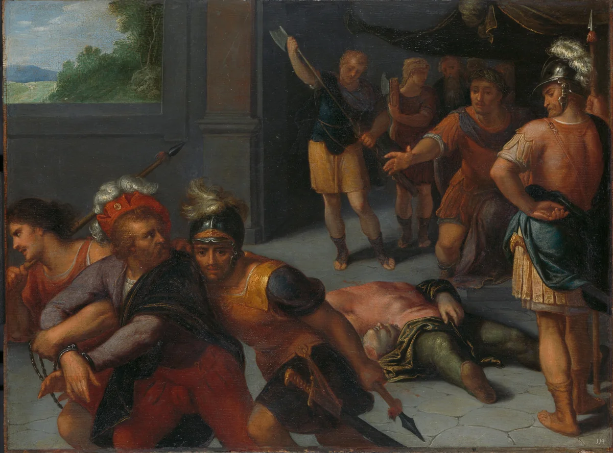 The Beheading of Claudius Paulus and the Capture of Julius Civilis by Otto van Veen, painting, 1600-1613