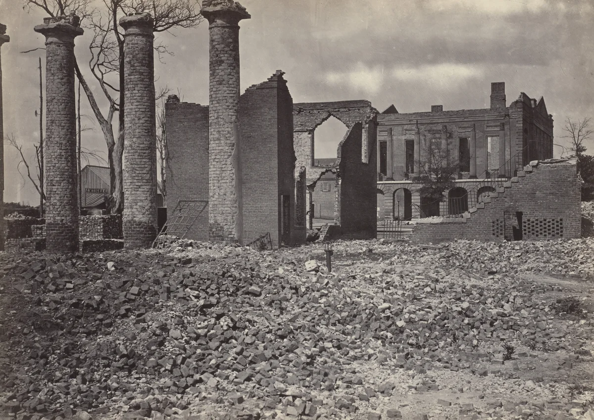 Ruins in Columbia, South Carolina from the album Photographic Views of Sherman's Campaign by George N. Barnard, photograph, 1864