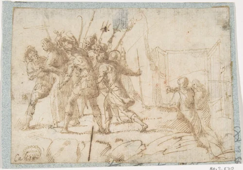 The Arrest of Christ by Francesco Allegrini, drawing, 1624-1663
