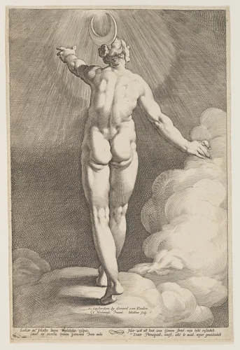 Diana in the Clouds by Jacob Matham, print, 1600