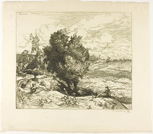 July in Picardie by Louis Auguste Lepère, print, 1909