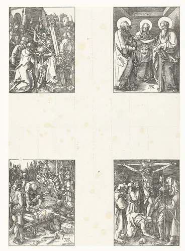 Kruisdraging, Veronica met de zweetdoek, Kruisoprichting, Kruisiging by Unknown, print, 1509-1510