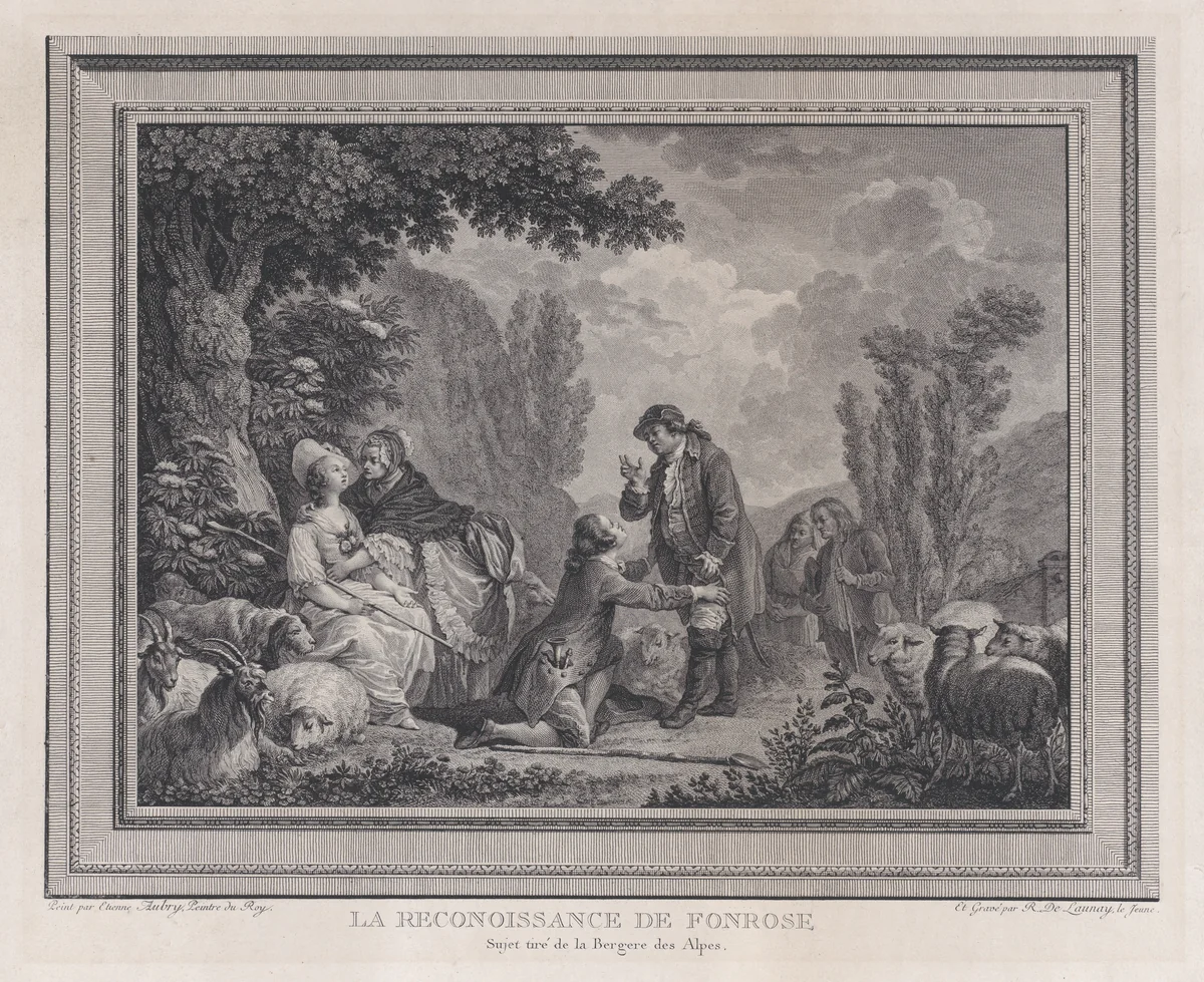 La reconoissance de Fonrose by Robert de Launay, print, 1786