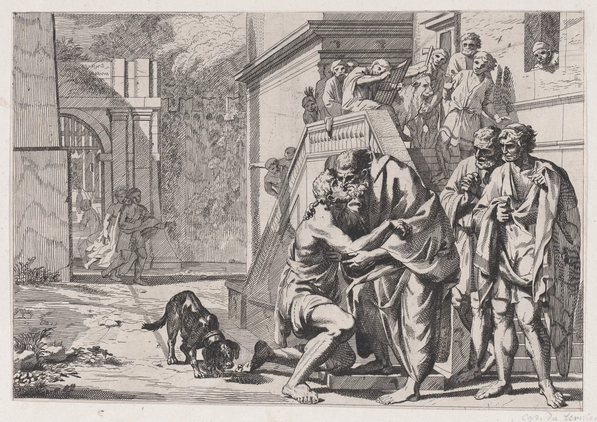 The return of the Prodigal Son by anonymous, print, 1650-1700