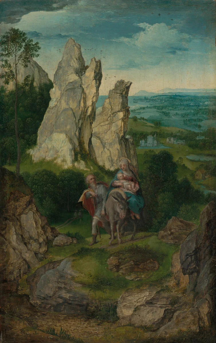 The Flight into Egypt by Joachim Patinir, painting, 1550-1575