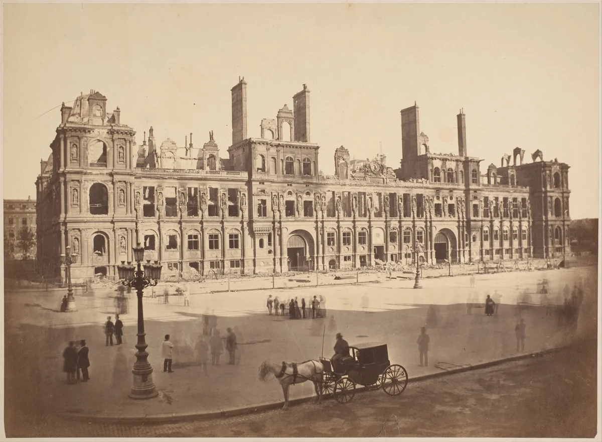[The Hötel de Ville after the Commune] by Hippolyte-Auguste Collard, photograph, 1871