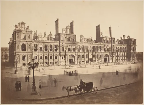 [The Hötel de Ville after the Commune] by Hippolyte-Auguste Collard, photograph, 1871