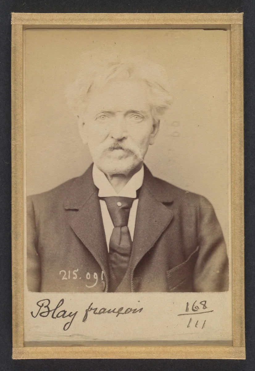 Blay. François. 53 ans, né à St Gervais (Rhône). Tailleur. Anarchiste. 4/3/94. by Alphonse Bertillon, photograph, 1894