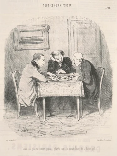 Parisiens qui ne seront jamais ... sous la surveillance ... by Honoré Daumier, print, 1847
