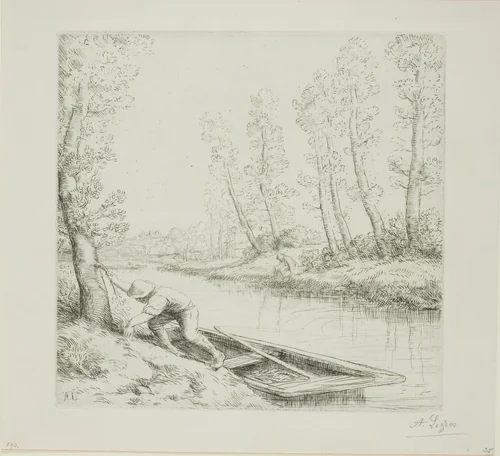 Morning on the River by Alphonse Legros, print, 1895-1905