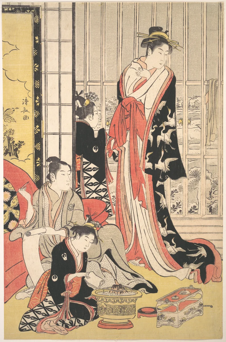 Interior Scene by Torii Kiyonaga (鳥居清長), print, 1778-1798