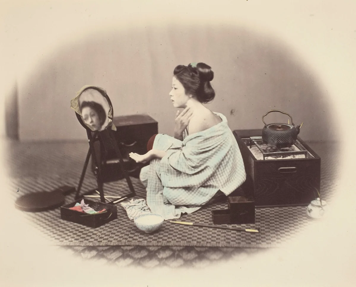 Woman at Toilette by Felice Beato, photograph, 1868