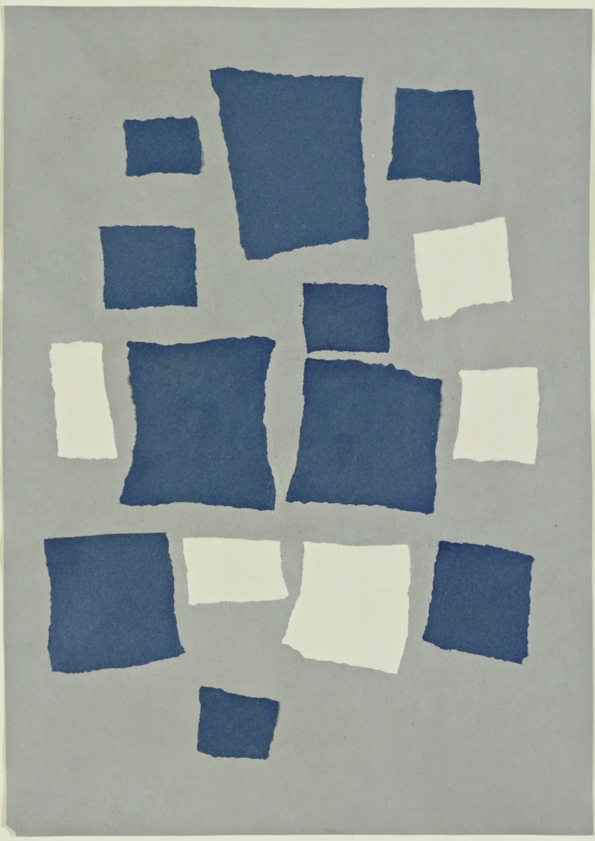Untitled (Collage with Squares Arranged according to the Law of Chance) by Jean Arp, drawing, 1916