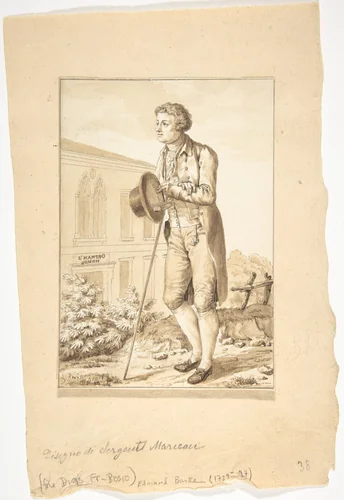 Portrait of Edmond Burke by Antoine Louis François Sergent Marceau, drawing, 1810-1820