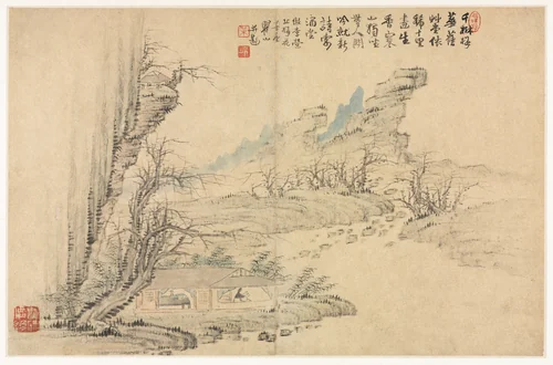 Landscapes in Various Styles after Old Masters by Mei Qing, painting, 1690