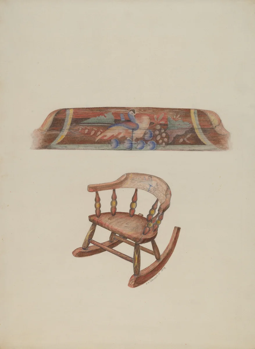 Child's Rocking Chair by Austin L. Davison, index of american design, 1938