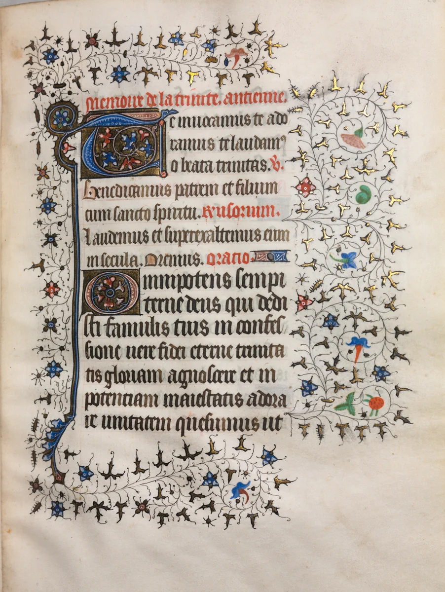 Book of Hours (Use of Paris): Decorated Initial by Boucicaut Master, book, 1415-1425