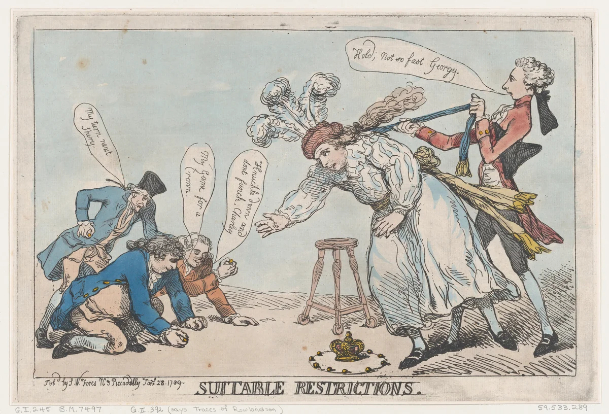 Suitable Restrictions by Thomas Rowlandson, print, 1789