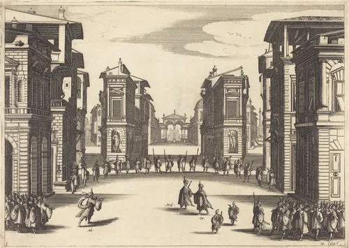 Il Solimano, Act III by Jacques Callot, print, 1620