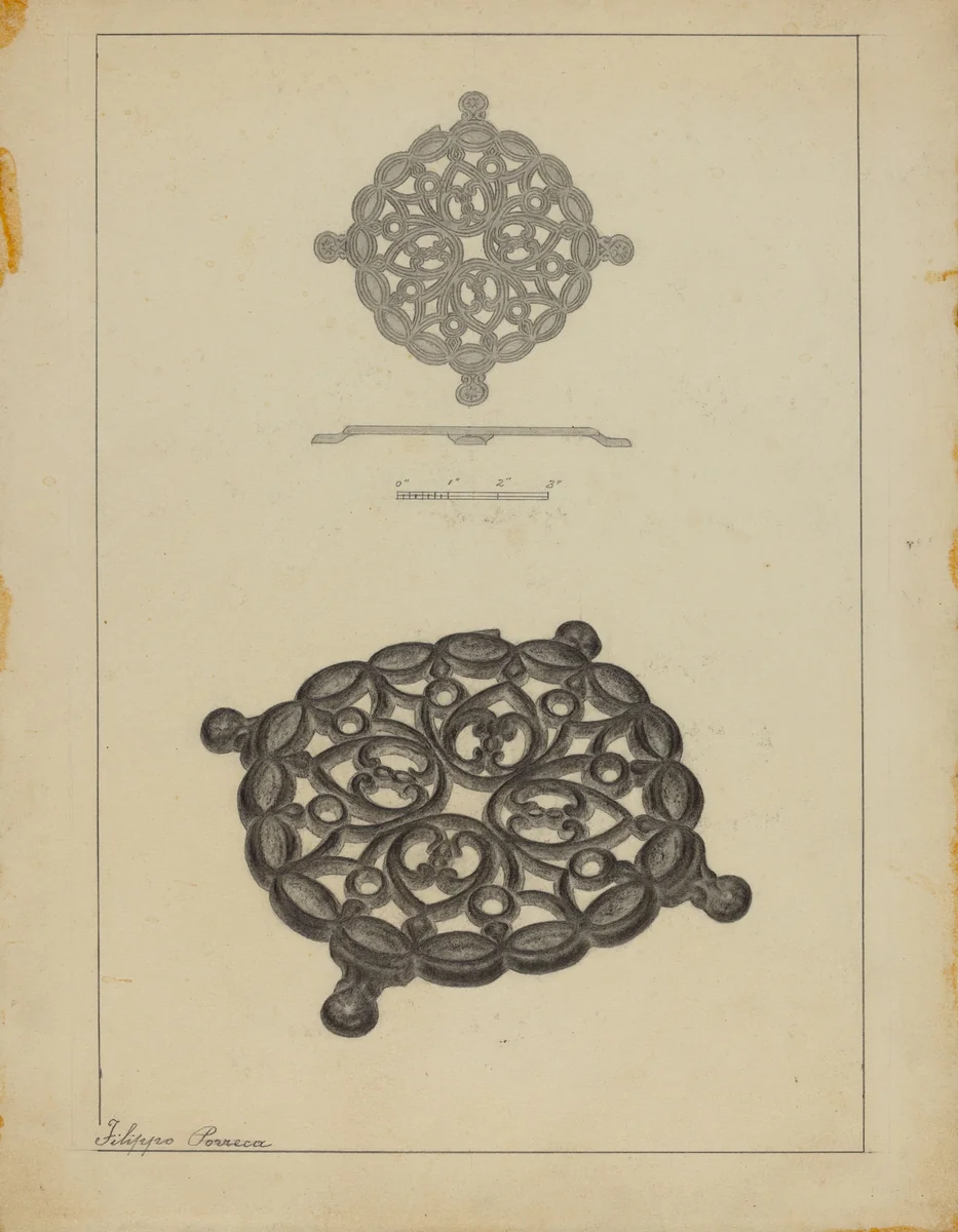 Trivet by Filippo Porreca, index of american design, 1937