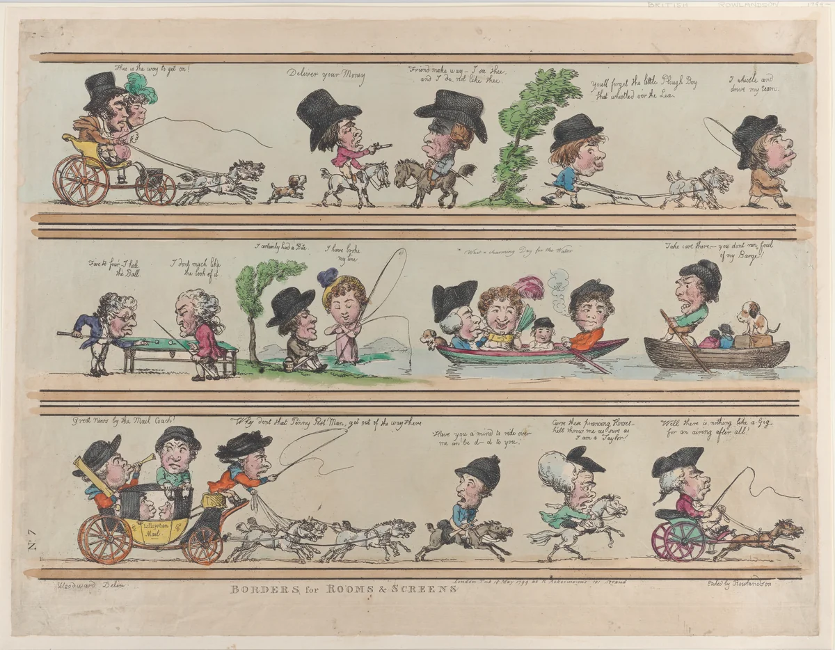 Borders for Rooms & Screens, Plate 7 by Thomas Rowlandson, print, 1799