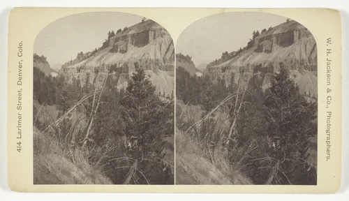 Basaltic Cañon, Foot of Tower Creek by William Henry Jackson, photograph, 1879-1892