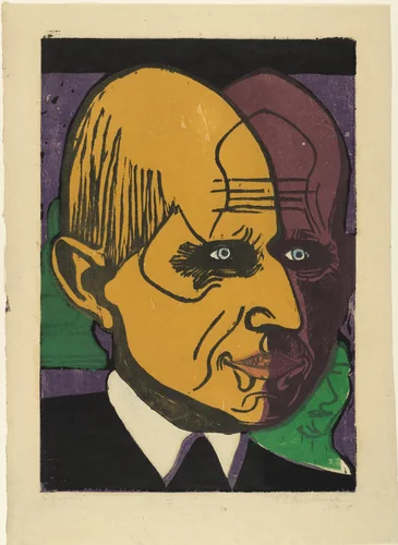 Head of Dr. Bauer (Kopf Dr. Bauer) by Ernst Ludwig Kirchner, print, 1933