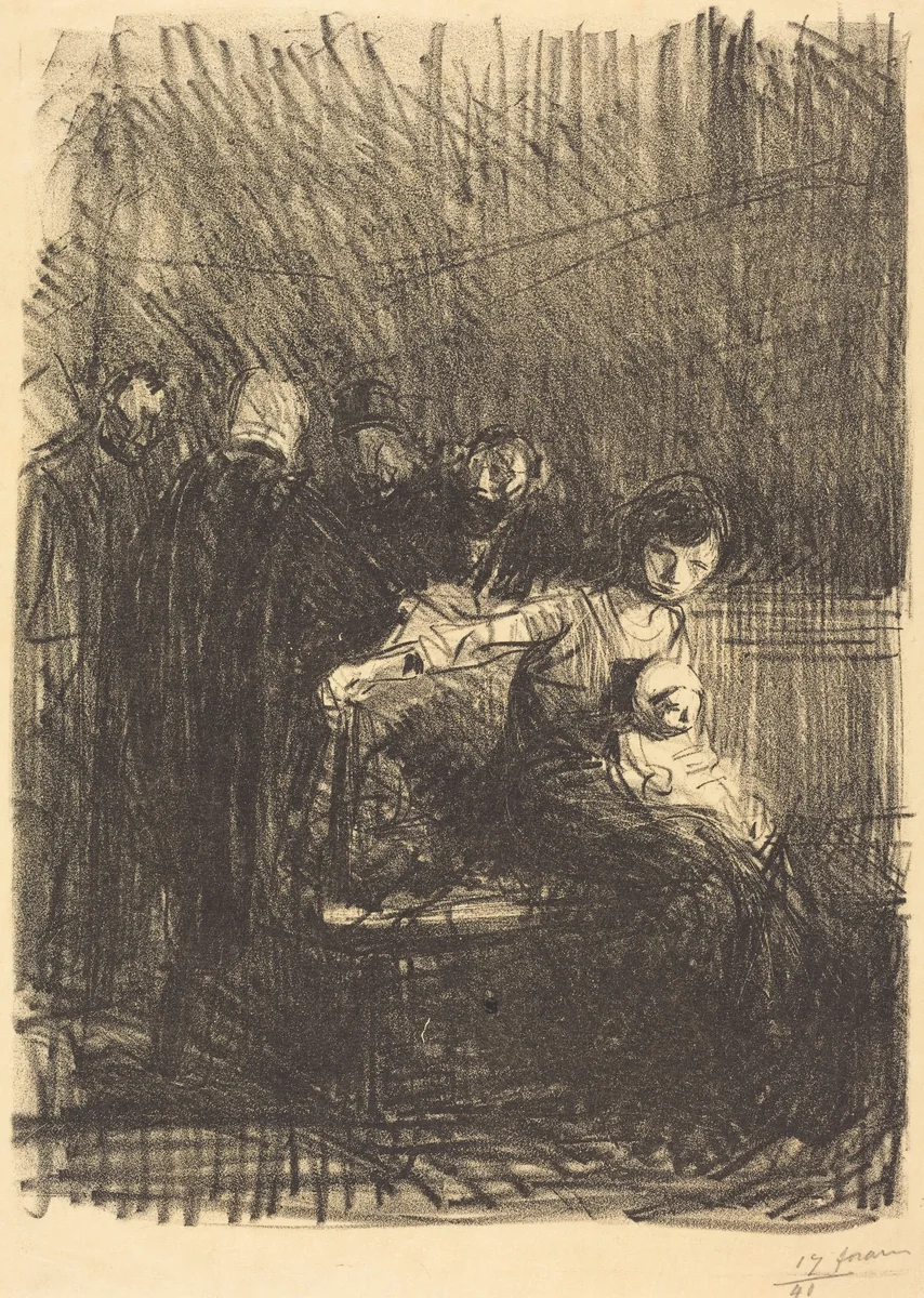 Suspension d'audience (Recess of the Hearing) by Jean-Louis Forain, print, 1914