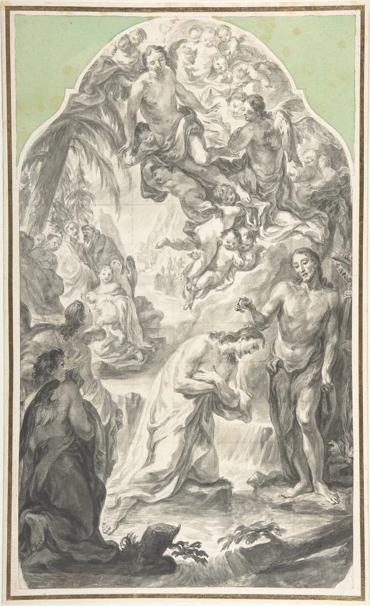 The Baptism of Christ by Joseph Esperlin, drawing, 1725-1775