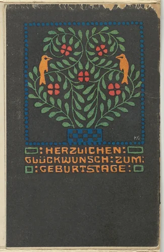 Happy Birthday (Herzlichen Glückwunsch zum Geburtstage) by Gustav Kalhammer, print, 1907