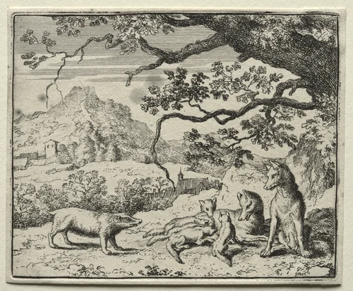 Reynard the Fox: The Badger Calls Reynard to Court by Allart van Everdingen, print, 1650-1675