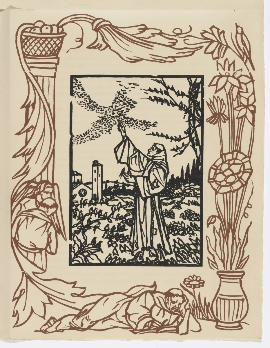 Plate (page 99) from Les Petites Fleurs de St. François (The Little Flowers of St. Francis) by Émile Bernard, illustrated book, 1928