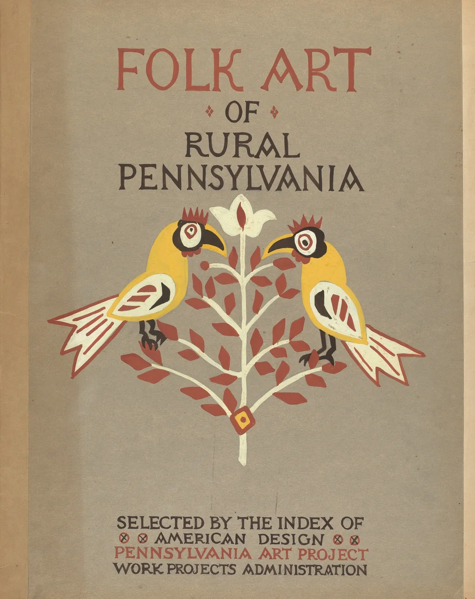 Study for Portfolio Cover: "Folk Art of Rural Pennsylvania" by American 20th Century, index of american design, 1935-1942