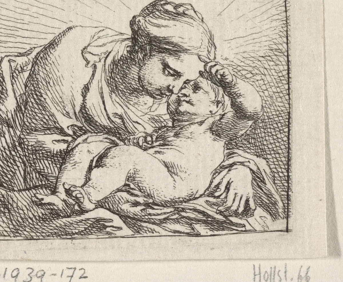 Madonna met Kind by Cornelis Schut, print, 1618-1655