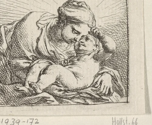 Madonna met Kind by Cornelis Schut, print, 1618-1655