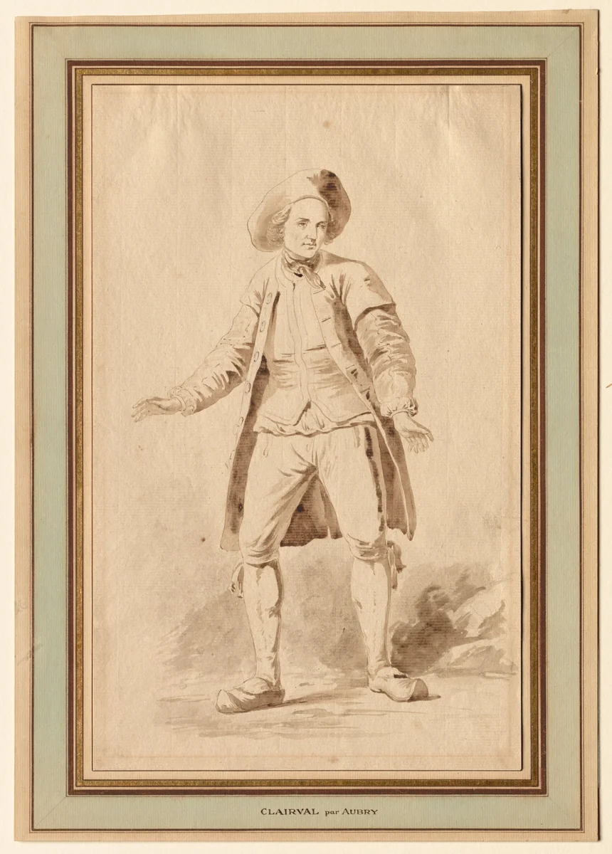 The Actor Clairval by Étienne Aubry, drawing, 1700-1799