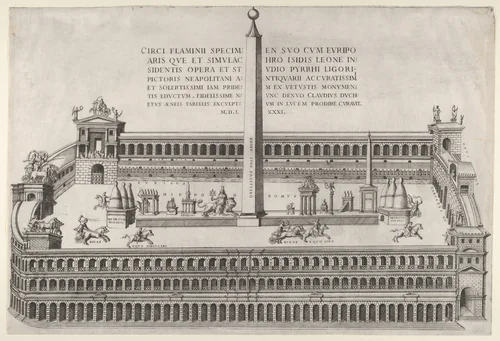 Circus Flaminius in Rome, from "Speculum Romanae Magnificentiae" by anonymous, print, 1581