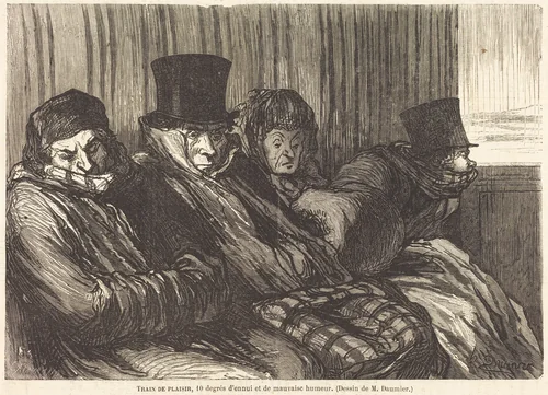 Train de plaisir by Charles Maurand; Honoré Daumier, print, 1862