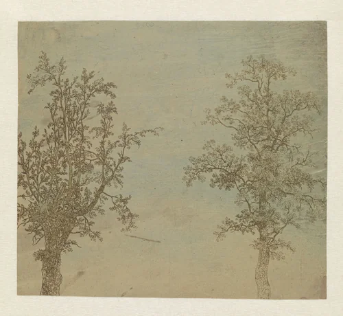The Two Trees (An Alder and an Ash) by Hercules Segers, print, 1625-1630