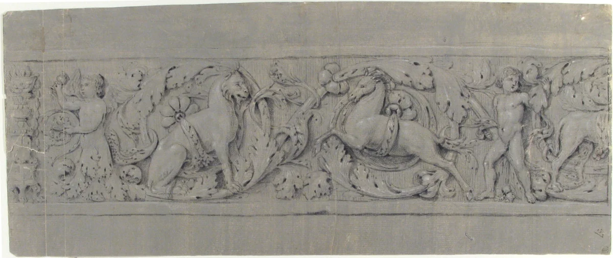 Design for a Decorative Frieze by anonymous, drawing, 1820-1855