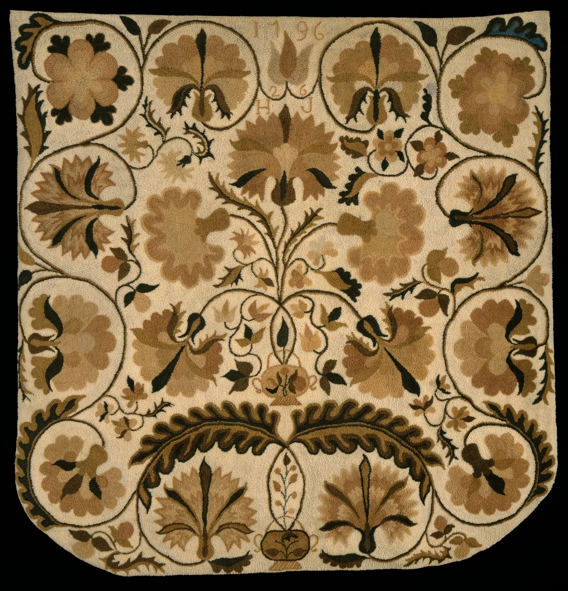 Bed Rug by Hannah Johnson, textile, 1796