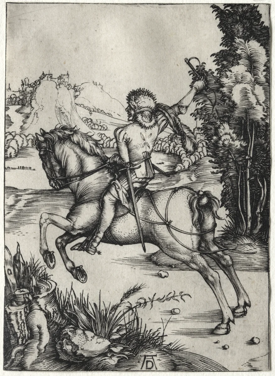 The Little Courier by Albrecht Dürer, print, 1491-1501