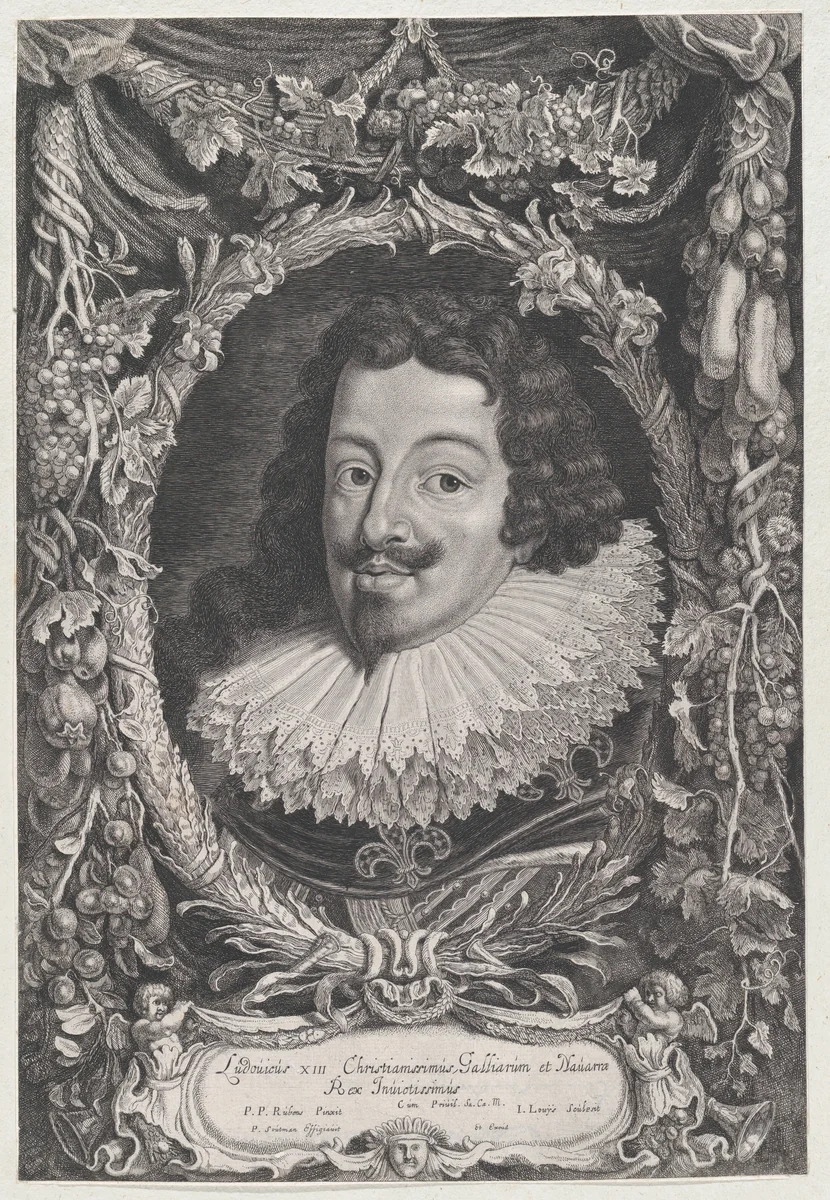 Portrait of Louis XIII, King of France by Jacob Louys, print, 1645-1655