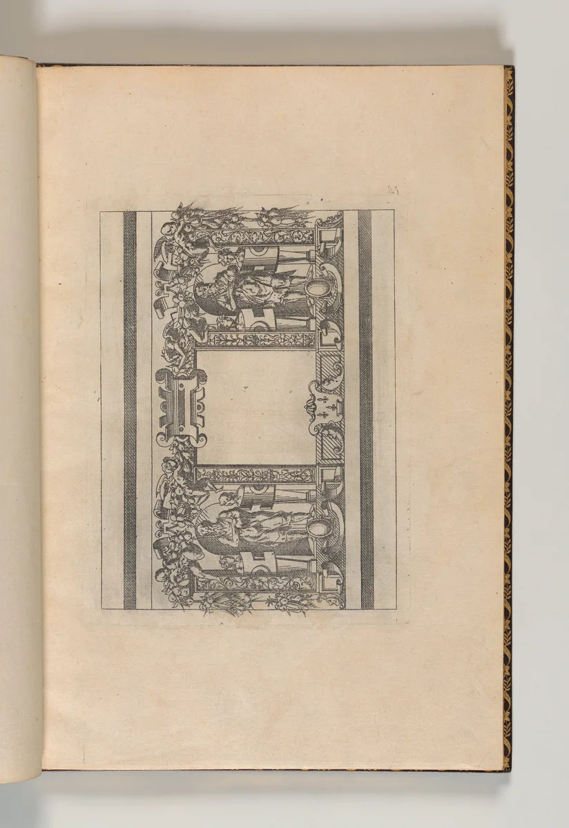 Design for a frame after the Galerie de François 1er at Fontainebleau by Jacques Androuet du Cerceau, book, 1545-1547