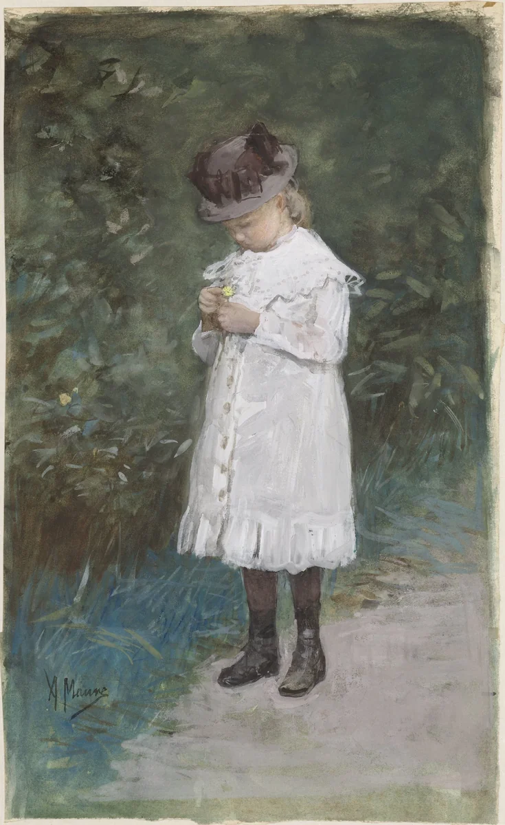 Elisabeth Mauve (b. 1875), Daughter of the Artist by Anton Mauve, drawing, 1875-1888