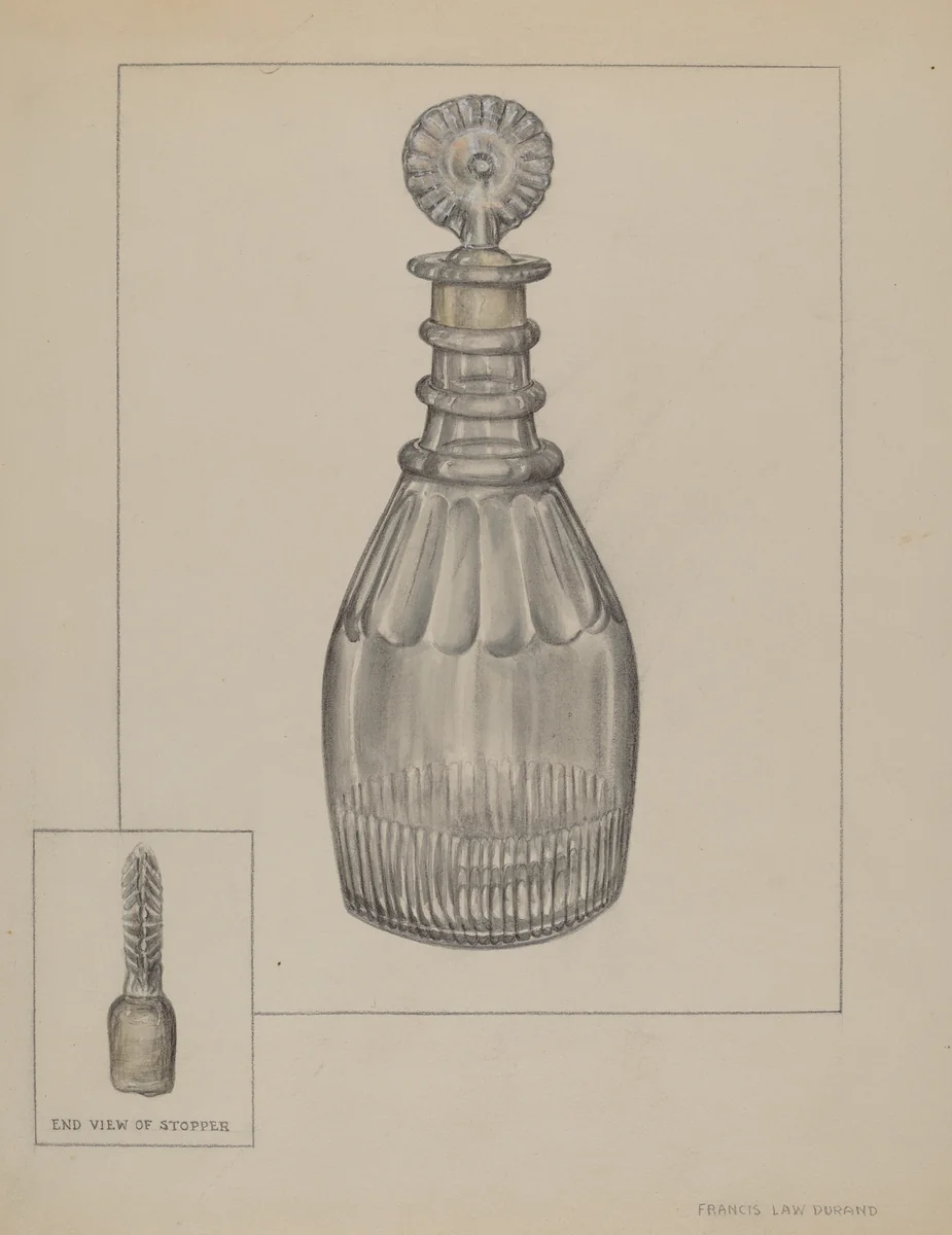 Decanter by Francis Law Durand, index of american design, 1937